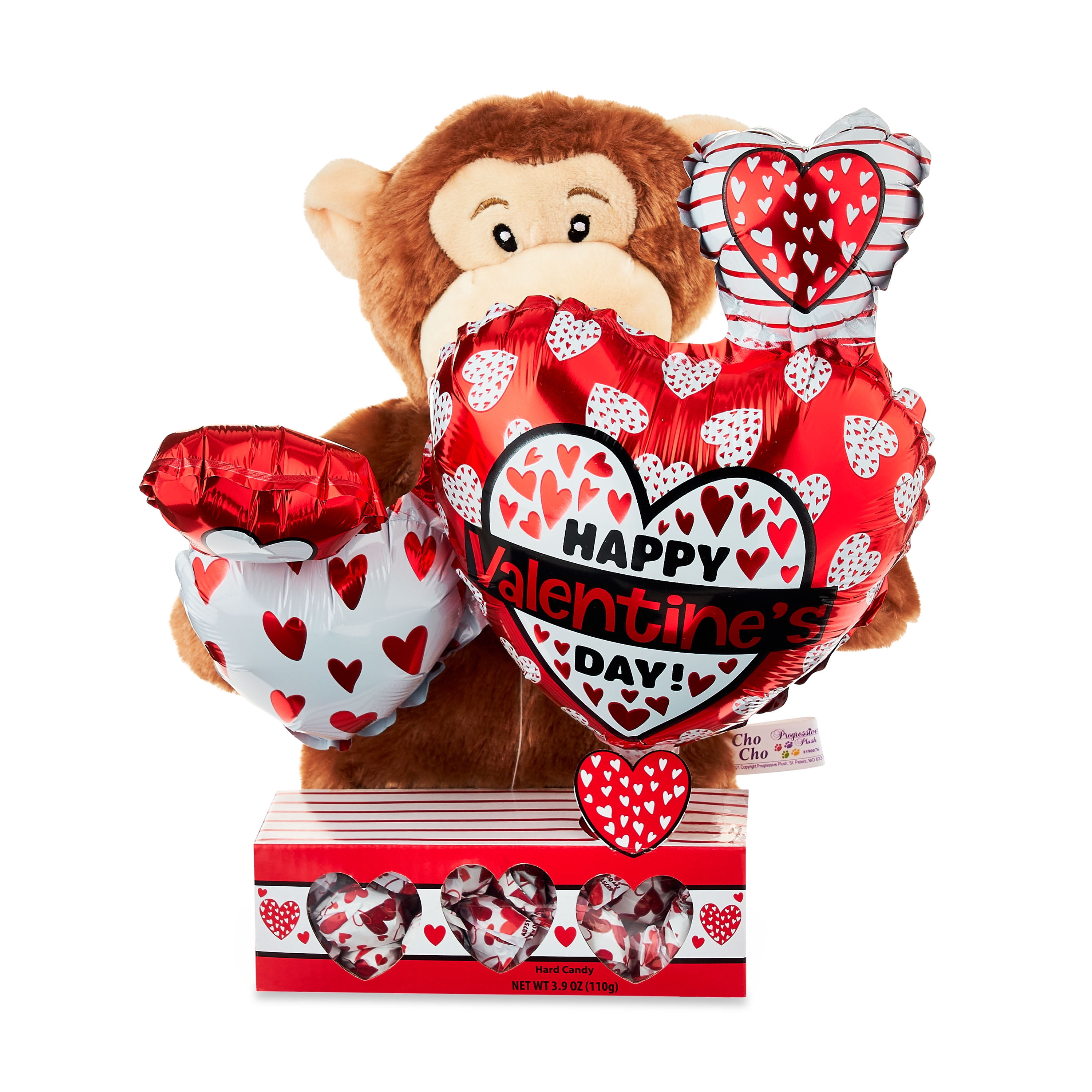 Way to Celebrate! 12" Valentine's Day Standing Plush Monkey Candy Gift Set