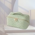 thumbnail image 4 of Bolsa de cosméticos de PU Caja de maquillaje a cuadros de gran capacidad para regalos de vacaciones (verde) Ehuebsd Cuidado Belleza, 4 of 9