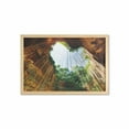 thumbnail image 1 of Cacun Wall Art with Frame, Bottom View of Cenote Opening in the Form of a Heart Wildlife Scene, Printed Fabric Poster for Bathroom Living Room, 35" x 23", Brown Green, by Ambesonne, 1 of 2