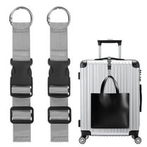 2-Pack Add A Bag Luggage Strap, Adjustable Suitcase Belt, Luggage Connector [Dark Gray]