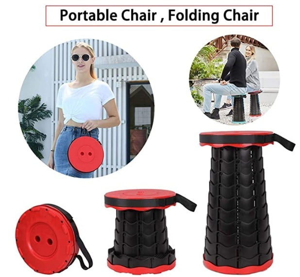 Folding Stool，Portable Stools Retractable Fishing Stool Height