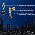thumbnail image 2 of Gem Stone King 14K Yellow Gold Black Sapphire and Lab Grown Diamond Earrings for Women | 2.35 Cttw | Gemstone September Birthstone | Round 6MM, 2 of 6