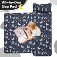thumbnail image 4 of Unicorn and Planet Blue Pattern Teens Toddler Nap Mat with Pillow, Sleeping Mat Bag for Preschool Daycare 59"x22", 4 of 6