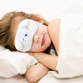 thumbnail image 4 of 1 máscara para dormir, cómoda máscara de noche para ojos hecha de seda 100% natural y felpa ultrasuave, ajustable para dormir para viajes, lindos dibujos animados, mujeres y niños (perro blanco) Rojo Verde, 4 of 5