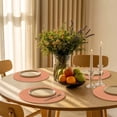 thumbnail image 5 of Pure Tangerine Round Placemats Set of 6 for Dinning Tables, Heat-proof Braided Table Mats 13 Inch, Simple Solid Color Washable Place Mat for Kitchen Restaurant Party Decor Supplies Table Setting, 5 of 9