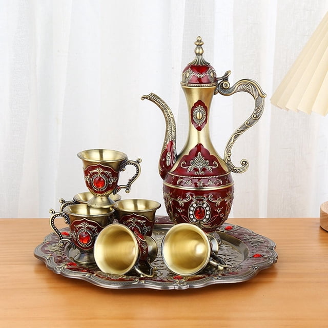 European Spirits Set Decantadores Drinkware Sake Pots Sets Garrafes Vajil para bodas Vacaciones salón Adorno Decoración , rojo perfecl Copa de vino
