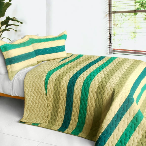 Distant Lands 3PC Patchwork Quilt Set (Full/Queen Size)