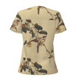thumbnail image 4 of Naloa Vintage Bird Print T-Shirts Short Sleeve V Neck Tees for Women Fashion Tops Trendy Lightweight Soft Casual Summer Outfits Clothes, 4 of 5