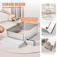 thumbnail image 3 of KFFKFF Cat Litter Box, 8-inch Depth, XL Size, Stainless Steel, Includes Scoop, Broad Filter Foot Board & Tall Sides, Enclosed Design for Odor Control, Simple Cleaning, Suitable for Larger Cats, 3 of 9