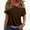 Brown, variant on Yaoyar Women's Solid Color Double Strap Short-Sleeved T-shirt Loose Vest Top