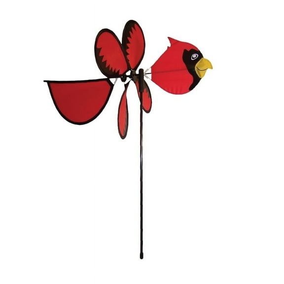 In the Breeze 2815 — Baby Bird Garden Spinner, Cardinal — Colorful, Fun Outdoor Garden or Yard Wind Spinner