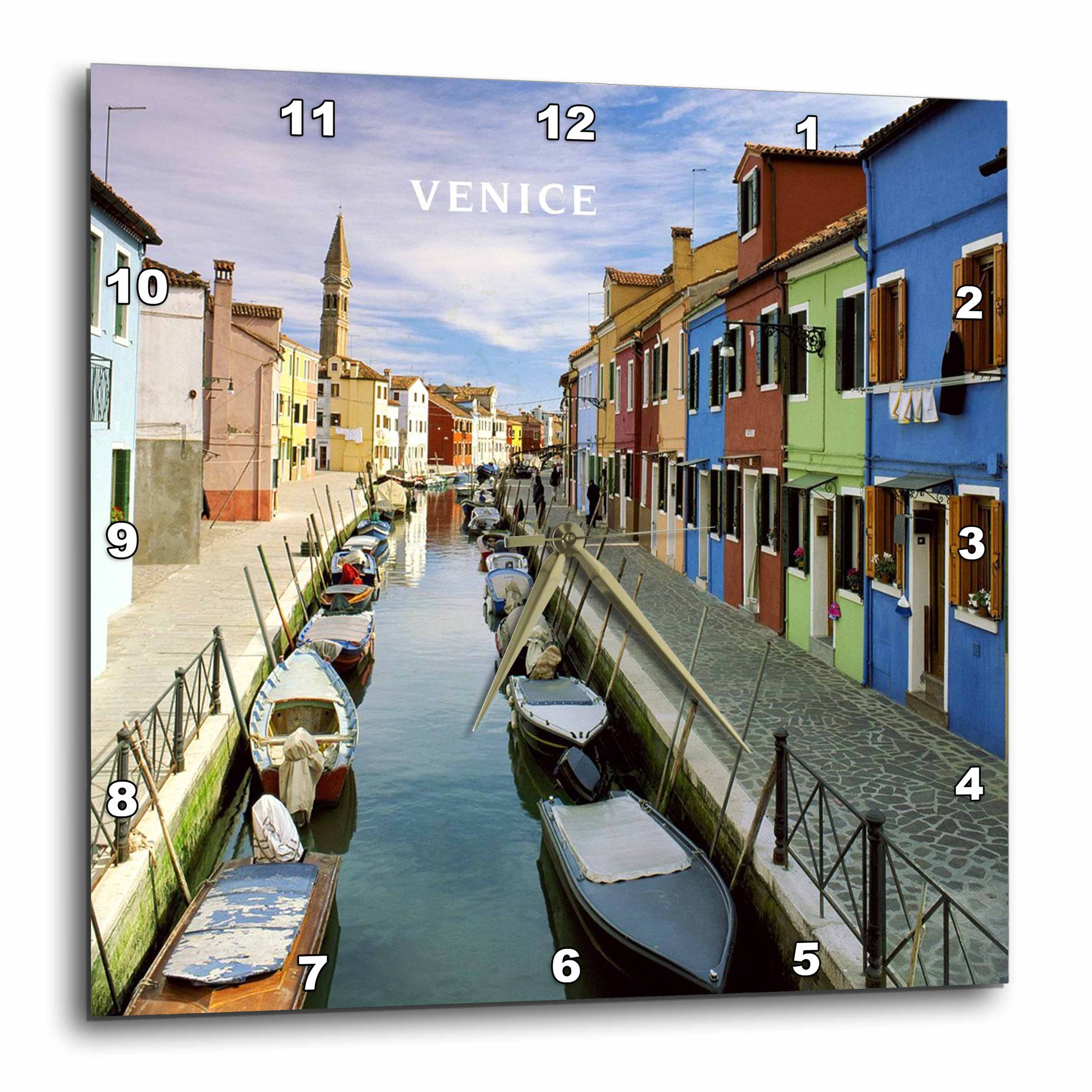 13 by 13-Inch Wall Clock 3dRose Canal in Venice Italy DPP/_80799/_2