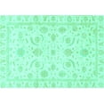 thumbnail image 1 of Ahgly Company Machine Washable Indoor Rectangle Oriental Turquoise Blue Traditional Area Rugs, 5' x 7', 1 of 4