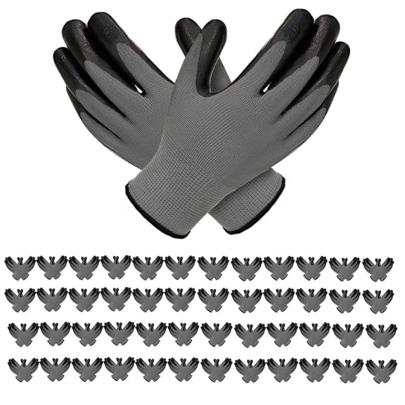 48 Pairs Gardening Work Gloves Bulk for Men Nitrile Rubber Coated Touch Screen Gloves Construction Gloves Men Safety Work Gloves Large