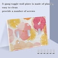 thumbnail image 3 of Yayeee Toggle Light Switch Wall Plate 3-Gang 6.37"x4.48" Decorative Outlet Cover, Pink Floral Orange, 3 of 7