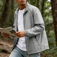 thumbnail image 2 of GrmtClth Sun Protection Shirts for Men Long Sleeve Zip Up Uv Rash Guard Full Zip Hiking Fishing Lightweight Quick Dry Athletic Jackets Running Outerwear with Pockets Light Gray L, 2 of 8