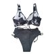 thumbnail image 4 of Gibobby Conjunto de traje de baño de bikini Traje de baño dividido de puntos con correa de bikini sexy para mujer(Negro,G), 4 of 5