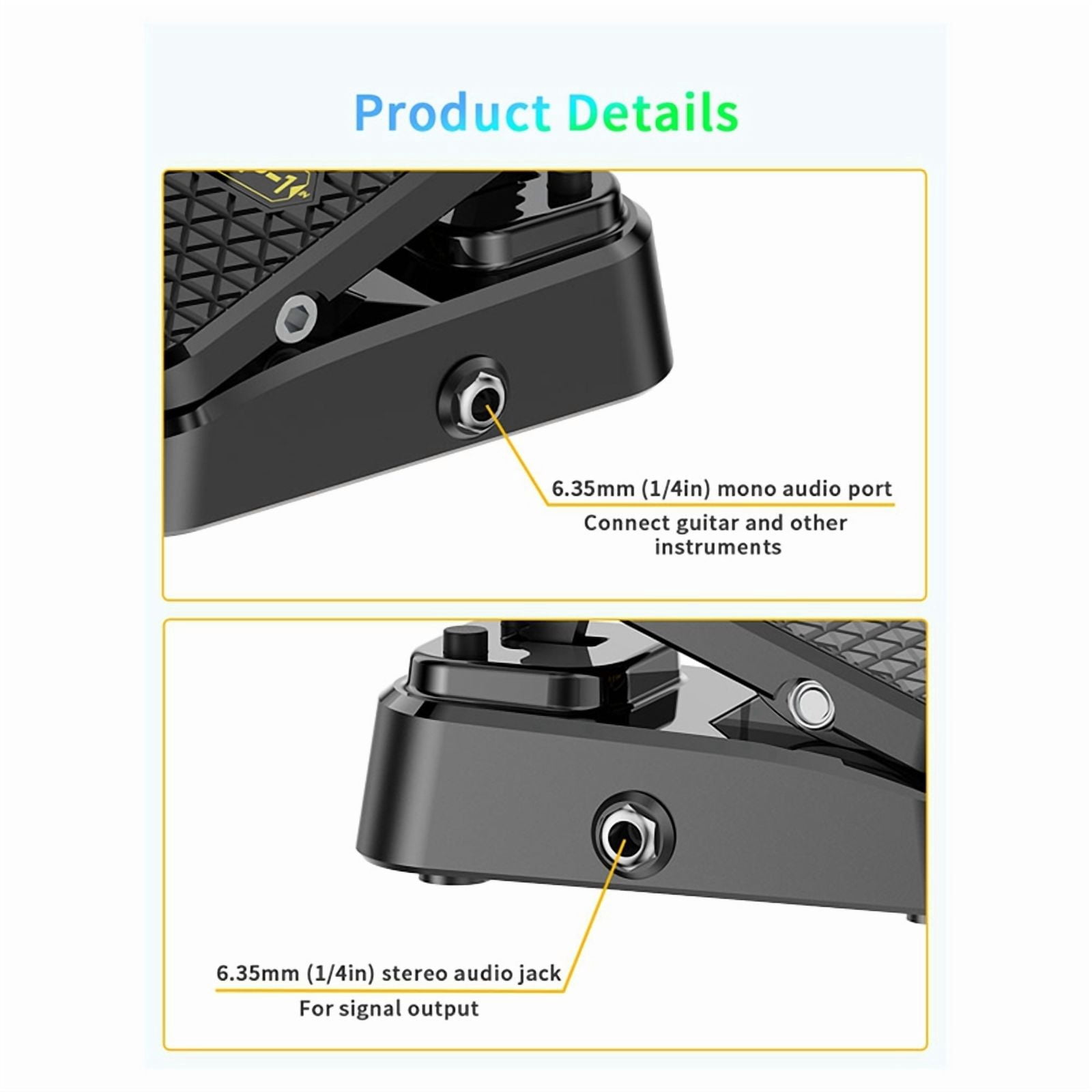 New -1 Pedal Volume/Expression 2-in-1 Pedal No Power Supply Required Cushioned Feet No Noise Direct Control of Rack