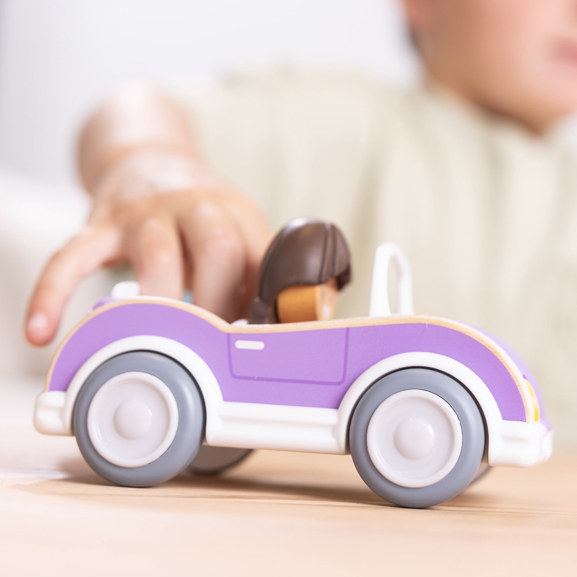 Melissa & Doug Cheery Lane Vehicle and Girl Figure, Wooden Toy