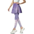 thumbnail image 2 of COEQINE Women Breathable Yoga Skirted Legging for Women with Pockets Cloud Purple Pattern Elastic Pleated Tennis Skirts with Leggings Fashion Golf Leggings, 3XL, 2 of 7