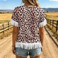 thumbnail image 6 of JTZGDY Vintage Fringed Patchwork Shirts for Women Trendy Summer Short Sleeve Boho Floral Printed Crew Neck Graphic T-Shirts Lightweight Cozy Tassles Tunic Blouse Loose Fit Pullover Tops, 6 of 7