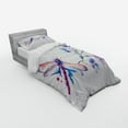 thumbnail image 2 of Ambesonne Vintage Bedding Set 3 Pcs, Ivy Flowers Dragonflies, Twin, Green Purple and Blue, 2 of 2