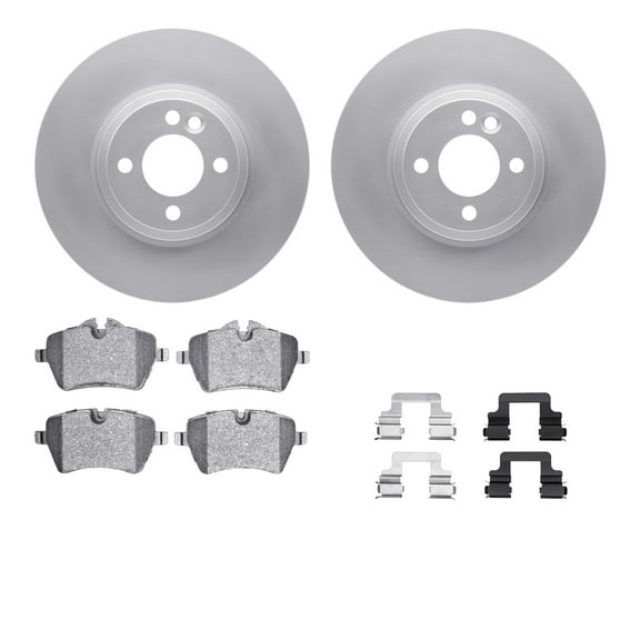 Dynamic Friction Company Front Geospec Brake Rotors with 5000 Advanced Brake Pads includes Hardware 4512-32027