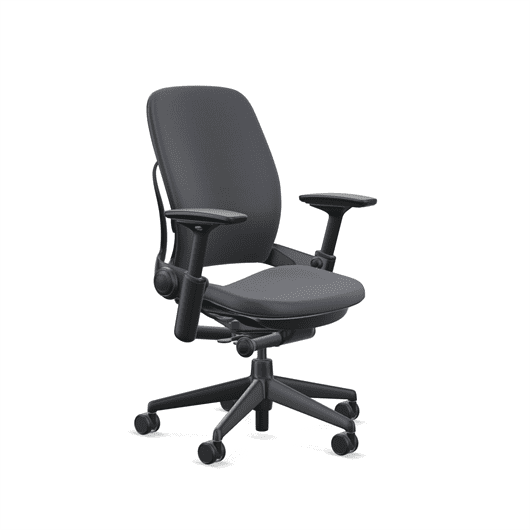 Headrest Steelcase Leap Task Chair: Platinum Base Standard Carpet Casters 4D Adjustable Arms 