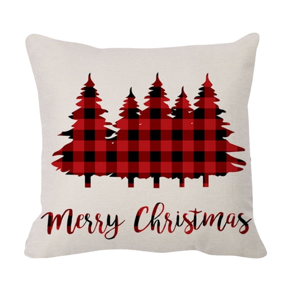 Injueey Fundas de almohada decorativas navideñas, funda de almohada de lino, funda de cojín, sofá, dormitorio, coche, accesorios de sala de Suministros térmicos Tipo 1
