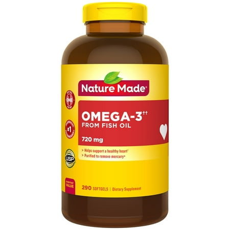 Nature Made Omega-3†† from Fish Oil 720 mg Softgels, 290 Count for Heart (Best Way To Get Fish Oil)
