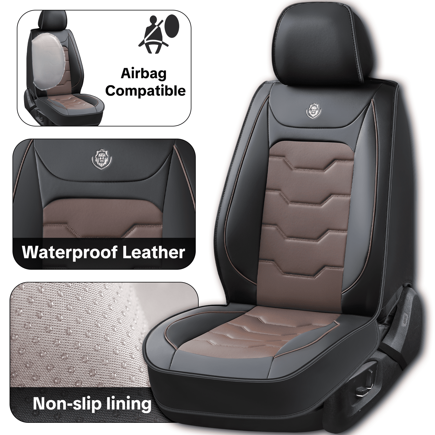 Car Seat Covers for Toyota RAV4 2025 Perfect Fit for Car Seats, Waterproof Faux Leather, Protecting Car Interiors, 5-Seat Full Set, Easy Installation