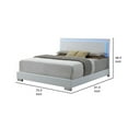 thumbnail image 5 of Benjara Sok California King Panel Bed, LED Headboard, Low Profile Footboard, White, 5 of 5