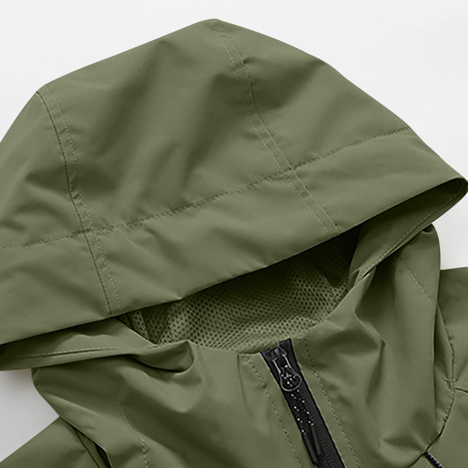 ylioge S-4X Plus Size Women Rain Jackets with Zipper Pockets and Hoodie Long Sleeve Casual Solid Color Zip Up Lightweight Waterproof Hiking Raincoats