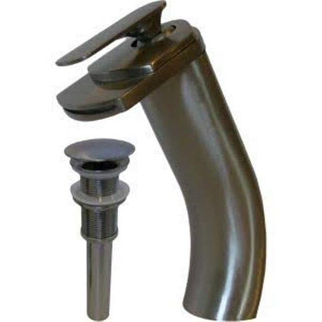Novatto GF-057BN-PUD Cascade Single Lever Waterfall Vessel Faucet Set, Brushed Nickel