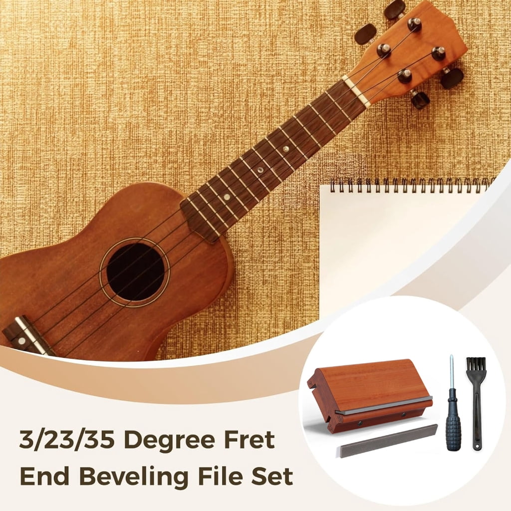 Professional 3/23/35 Degree Guitar Fret File Wood Texture Suitable for Wood Fingerboards Guitar Bass Ukulele Maintenance