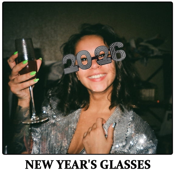NICEXMAS 4-Pack 2026 Happy New Year Eve Glasses Lightweight Design Party Eyewear Accessories
