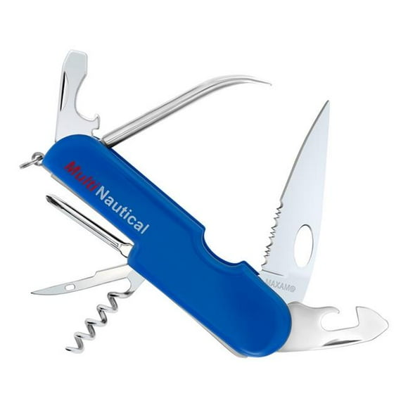 Maxam SKRULE7 5 in. Multi Function Nautical Knife, Stainless Steel & Blue