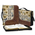 thumbnail image 3 of Kuiaobaty Sunflower Butterfly Print Bible Cover for Women Men By His Wounds We Are Healed PU Leather Makeup Organizer Expand Brief Case Journal Case Christian Purses Handbags with Shoulder Strap, XL, 3 of 7