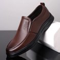 thumbnail image 3 of Quealent Adult Men Shoes Casual Mens Shoes Leather Fashion Men'S Breathable Comfortable Business Slip On Work Mens Slip On Casual Shoes Leather Brown 10.5, 3 of 5