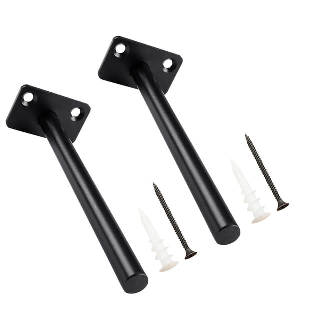 TABLZONE 2Ud Soporte Para Estantes Flotantes De Frío Negro Con Tornillos Y Expansores