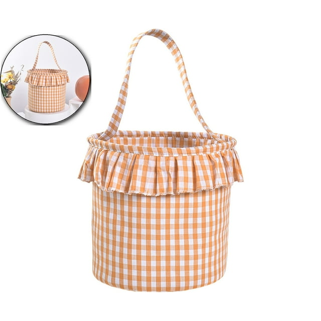 Dvruxg Panier à Linge, Bac de Rangement Pliable en Toile Imperméable, Paniers Cadeaux (Orange)