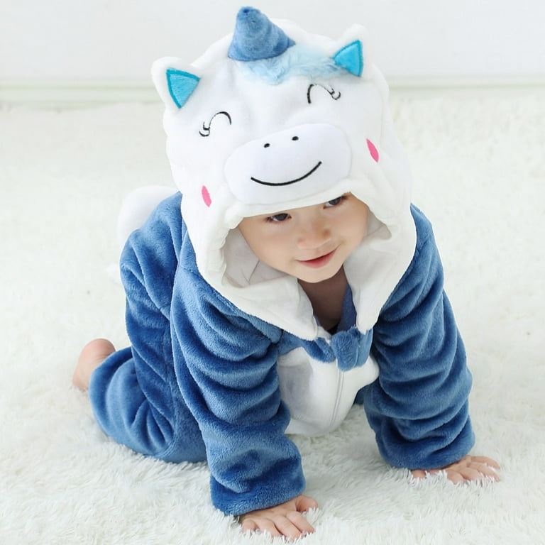 0 3T Newborn Toddler Baby Winter Warm Fleece Hooded Rompers Unicorn Costume Halloween Xmas Cosplay Clothes Walmart