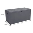 thumbnail image 3 of 113gal 430L Outdoor Garden Plastic Storage Deck Box Chest Tools Cushions Toys Lockable Seat Waterproof, Gray, 3 of 10