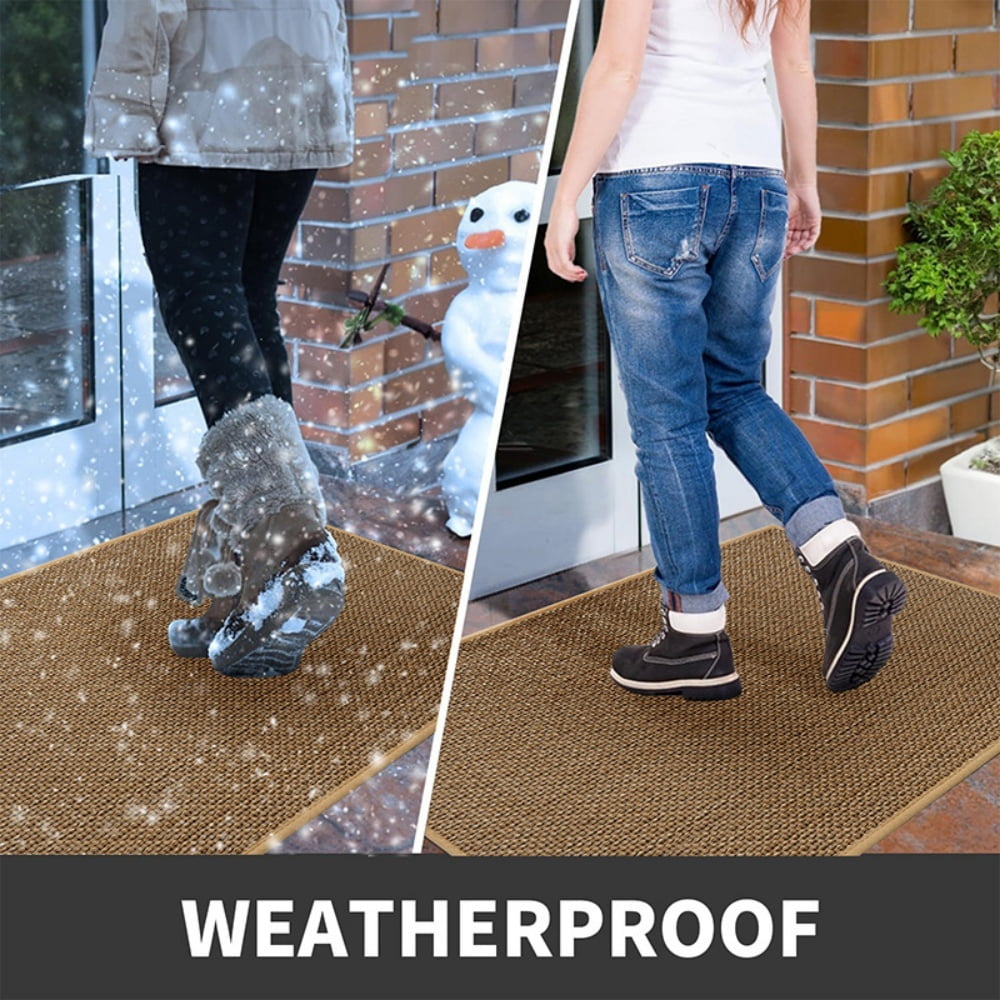 MEHOOM 32"x48" Jute Front Door Mat, Indoor Outdoor Rug, Dirt-Resistant, Low Profile, Easy Clean, Anti-Slip Doormat, Multi-Functional Welcome Mat for Garden, Balcony, Porch, Entryway (Natural Brown)