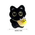 thumbnail image 2 of Honmine Black Cat Bag Charm, Black Plush Gifts for Handbags Backpacks Purse Keychain Accessories Charm Cat Lover Gifts, 2 of 2
