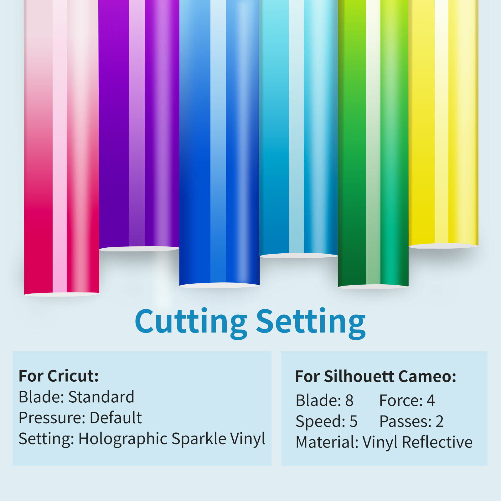 OFFNOVA Cold Color Changing Vinyl Permanent Adhesive Vinyl for Cricut, 3 Colors-12 x 12 Vinyl Sheets +2 Transfer Tape Sheets Sensitive to Cold