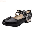 thumbnail image 2 of LYHaoo Girl Flower Girl Shoes Low Heel Soft Insole Flats Dress Shoes Double Strap School Wedding Party Shoes,Black,Sizes 10.5(6.5") Little Kid, 2 of 7