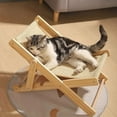 thumbnail image 4 of Tumbona ajustable para gatos, sillón reclinable de madera para gatos, cama para gatos, 4 of 8
