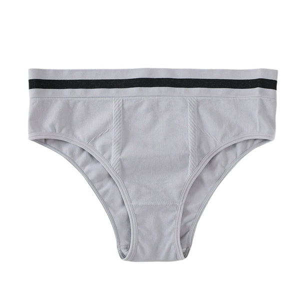 PEASKJP High Waisted Underwear for Women No Show Invisible Soft Stretch  Bikini Briefs Underwears Panties, Gray M 