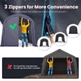 thumbnail image 4 of KING BIRD 10' x 15' Round Style Garage Shelter Anti-Snow Heavy Duty Storage Shelter Carport Portable Canopy Storage Shelter Shed, 4 of 8